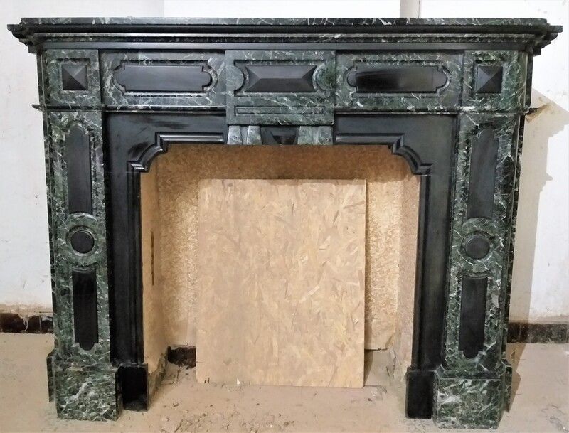 Antique fireplace, Verde Antico et Noir de Mazy