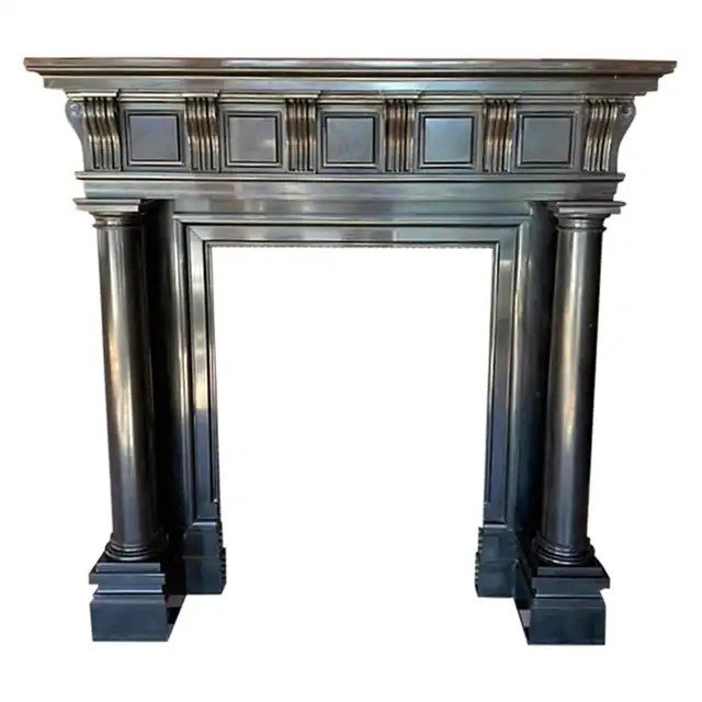 Imposing Renaissance Fireplace Noir de Mazy marble